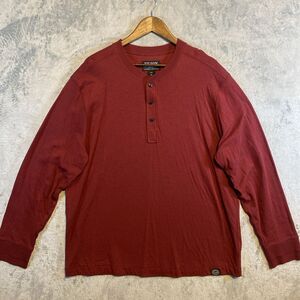 Filson Mens Double Layer Henley Dark Red XXL Long Sleeve Outdoor Hunt Base Layer